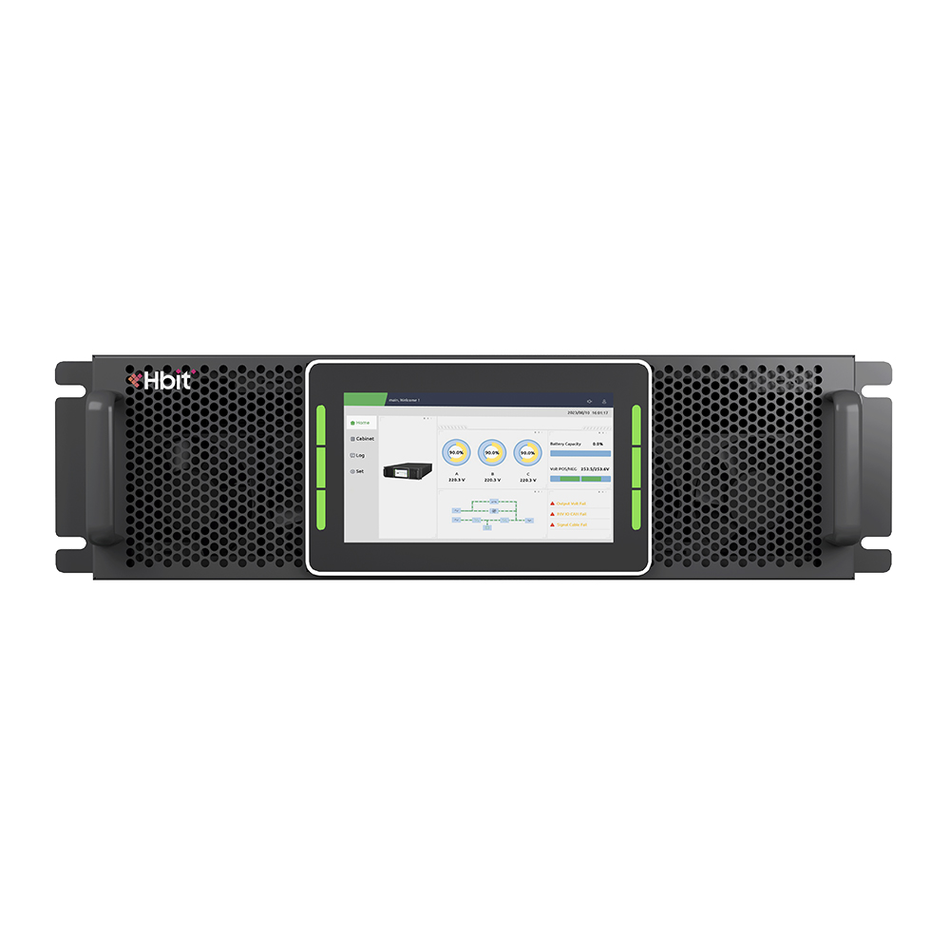 HBIT PHTT015LR UPS TRIFÁSICO 380V, 15KVA, PANTALLA TÁCTIL LCD DE 7" A TODO COLOR, INCLUYENDO TARJETA SNMP Y KIT DE RIELESS