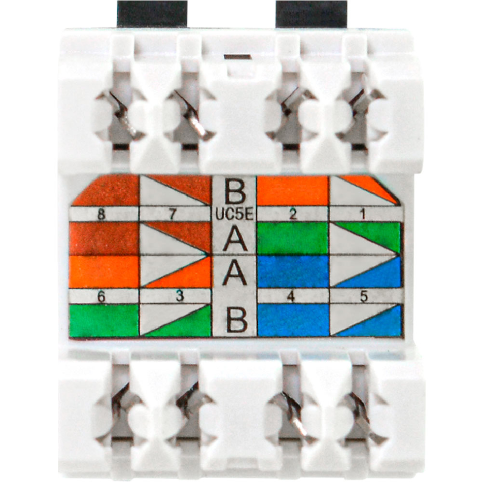 LINKBASIC JKA08-UC5E-A JACK UTP RJ-45 CAT5E 180° NEGRO