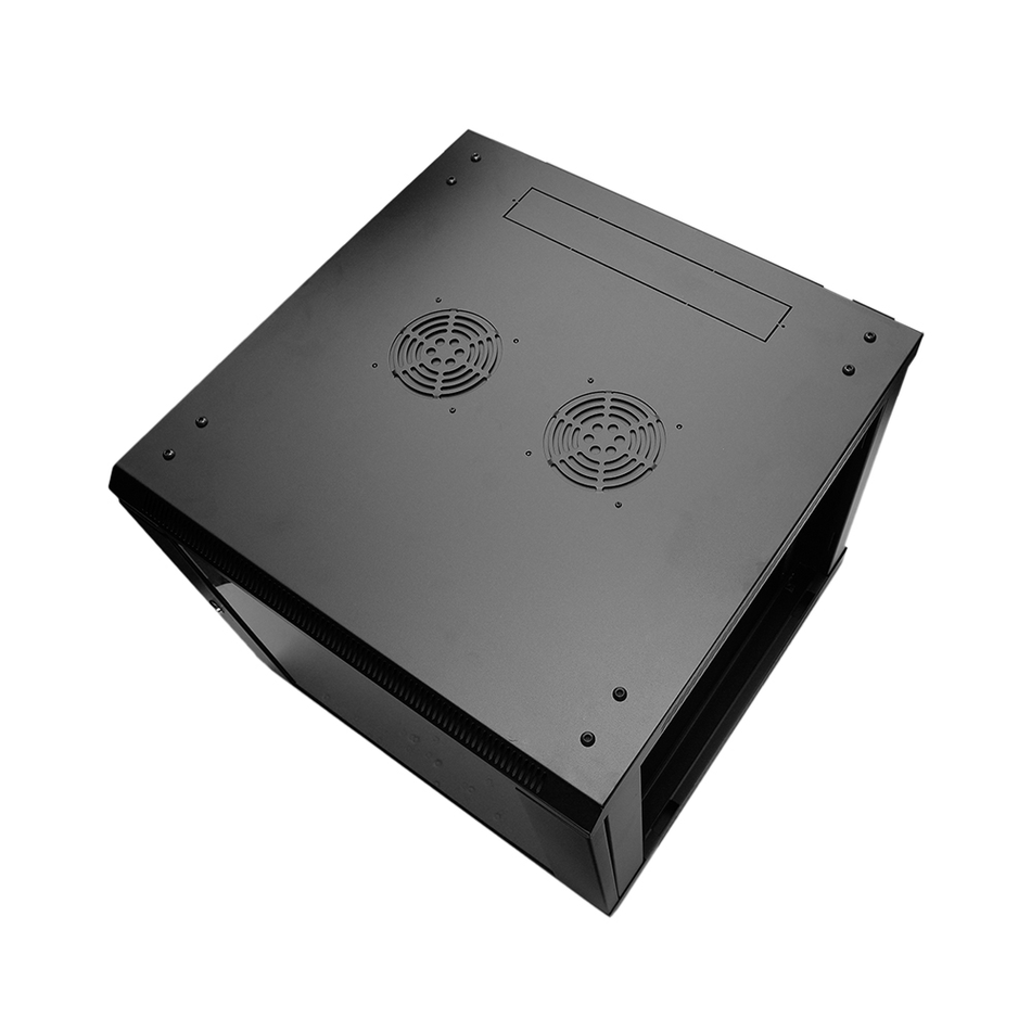 LINKBASIC WCB09-66-BAA GABINETE DE PARED 9-RU 500 X 600 X 600MM (PUERTA C/VIDRIO DE SEGURIDAD Y PANELES LATERALES DESMONTABLES)