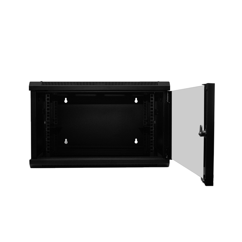LINKBASIC WCC06-655-BAA GABINETE DE PARED 6-RU 367 X 600 X 550MM (ABATIBLE, PUERTA C/VIDRIO DE SEGURIDAD)
