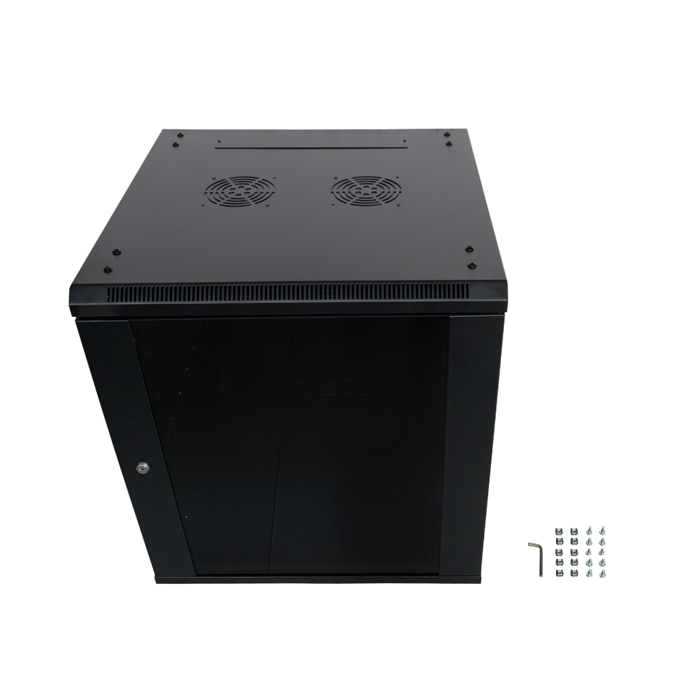 LINKBASIC WCB15-66-BAA GABINETE DE PARED 15-RU 769 X 600 X 600MM (PUERTA C/VIDRIO DE SEGURIDAD Y PANELES LATERALES DESMONTABLES)