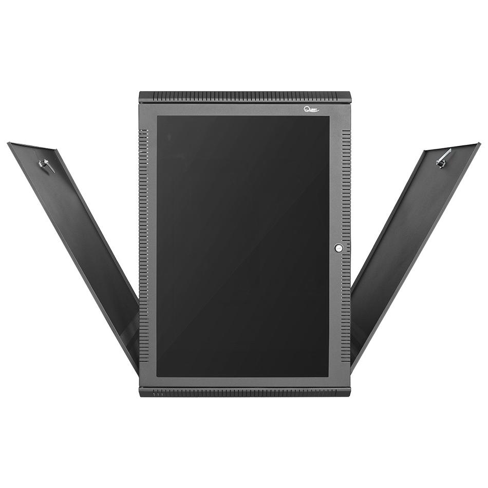 QUEST GT-2192 GABINETE DE PARED 16-RU 773 X 525 X 510MM (PUERTA C/VIDRIO DE SEGURIDAD Y PANELES LATERALES DESMONTABLES)