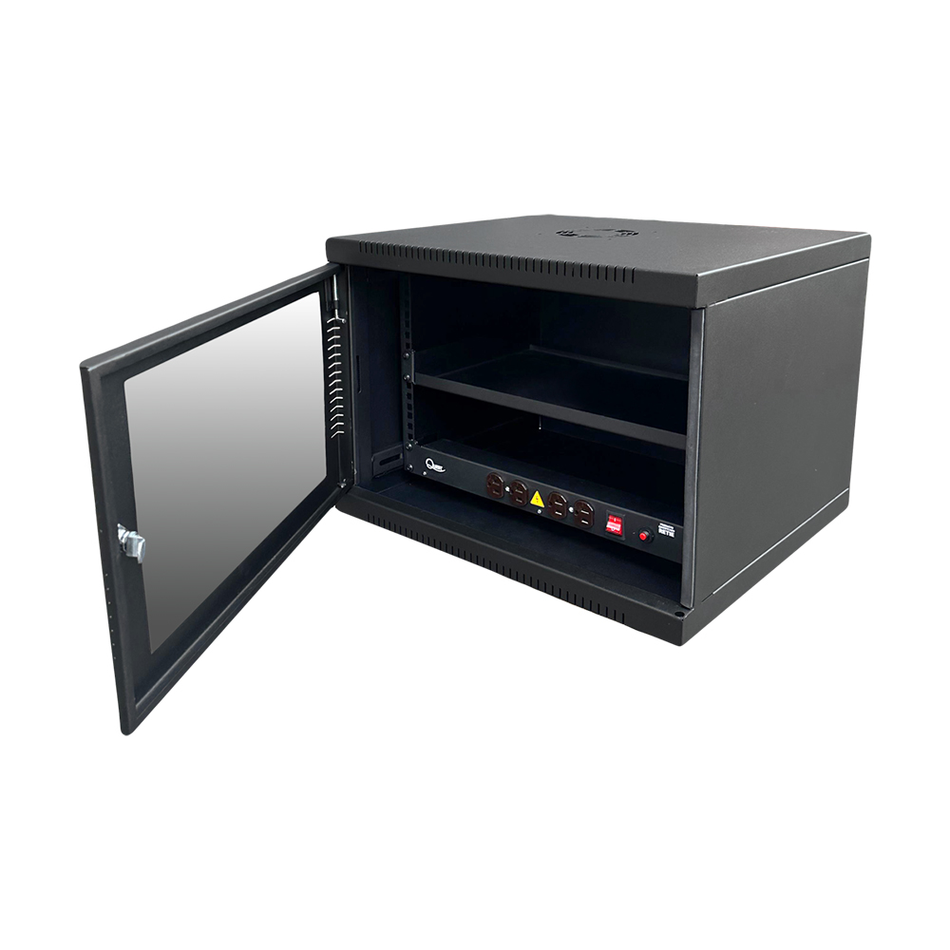 QUEST CGC-2888 GABINETE DE PARED COMPACTO 7-RU 510 X 450MM. INCLUYE: BANDEJA 1-RU + PDU DE 4 TOMAS 5-15R