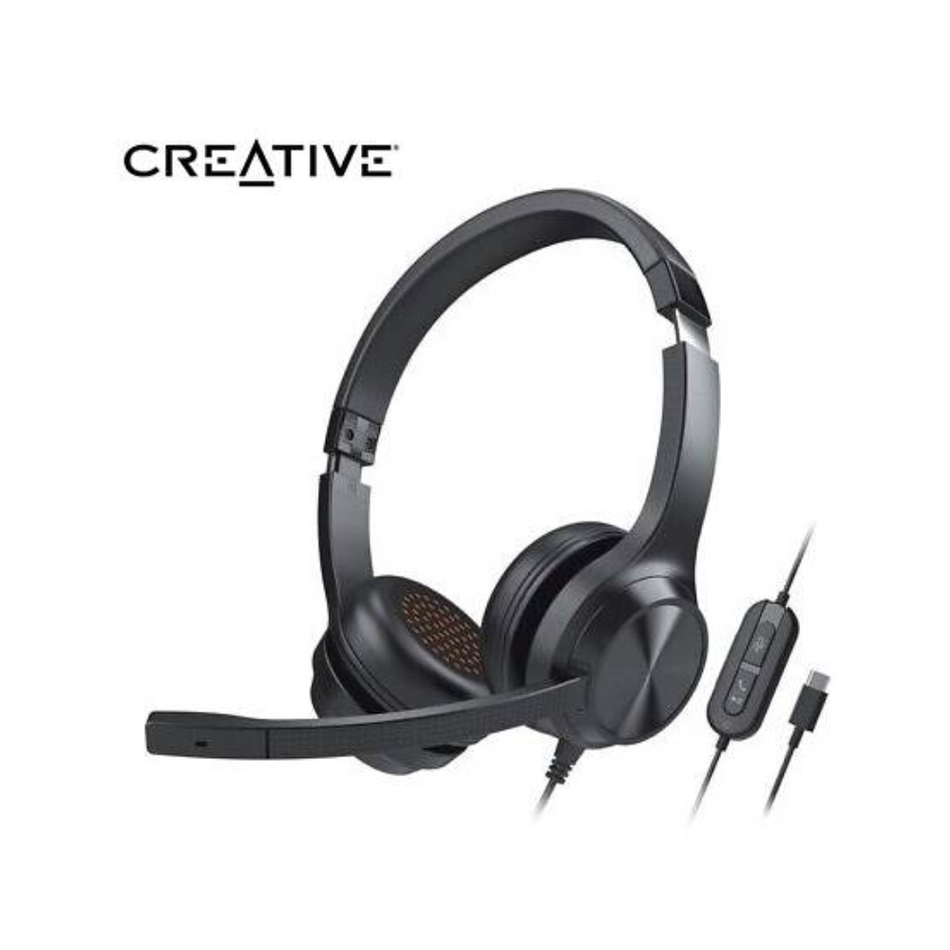 CREATIVE 51EF0980AA000 AUDIFONO CON MICROFONO USA DAPTADOR USB-A MUTE BB 40MM USB NEGRO