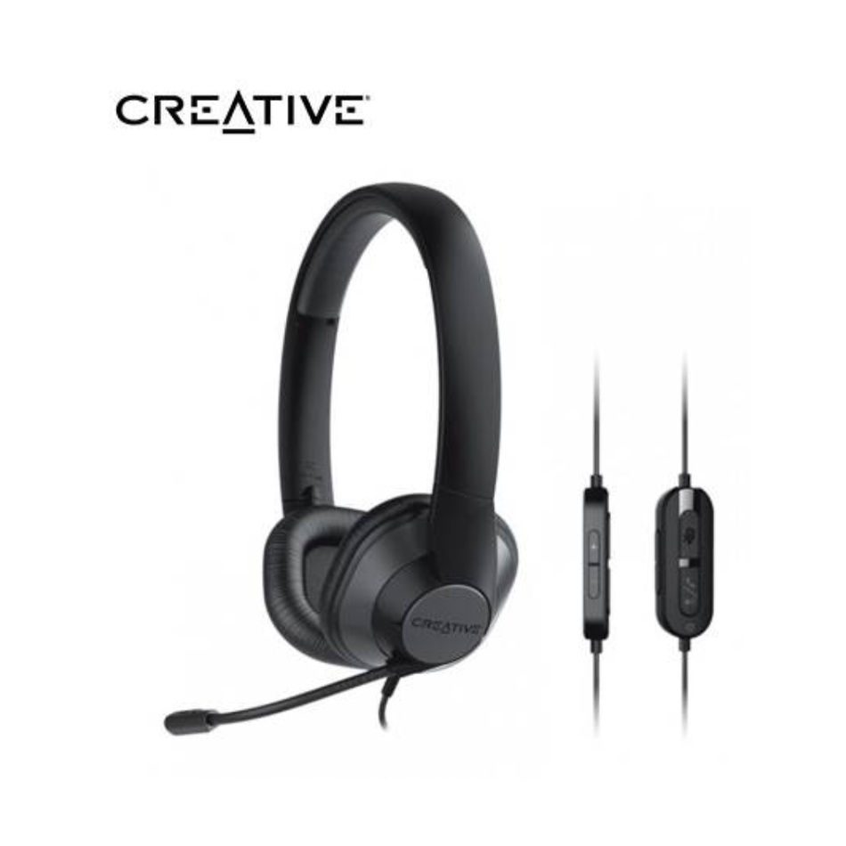CREATIVE HS-720 V2 AUDIFONO CON MICROFONO USB-A 30MM MICROMONITORIZACIÓN MUTE NEGRO 51EF0960AA000