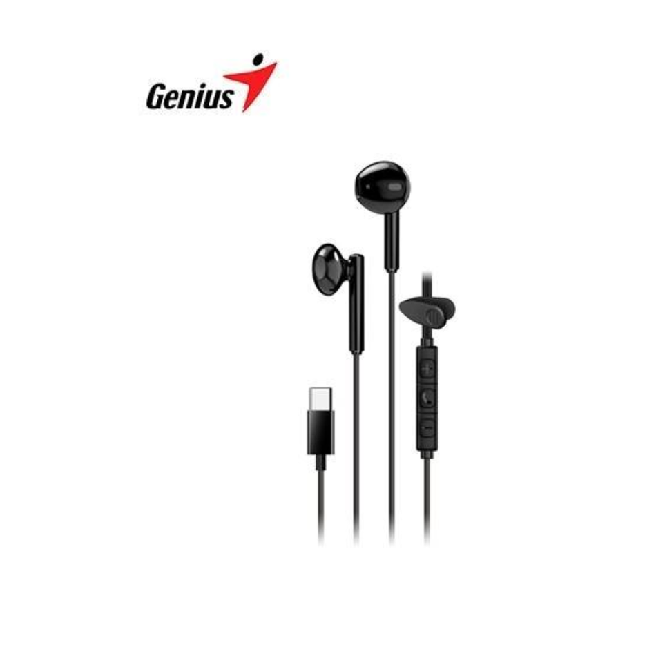 GENIUS HS-M366 AUDIFONO CON MICROFONO IN-EAR USB-C 14.2MM CLIP GIRATORIO NEGRO 31710033400