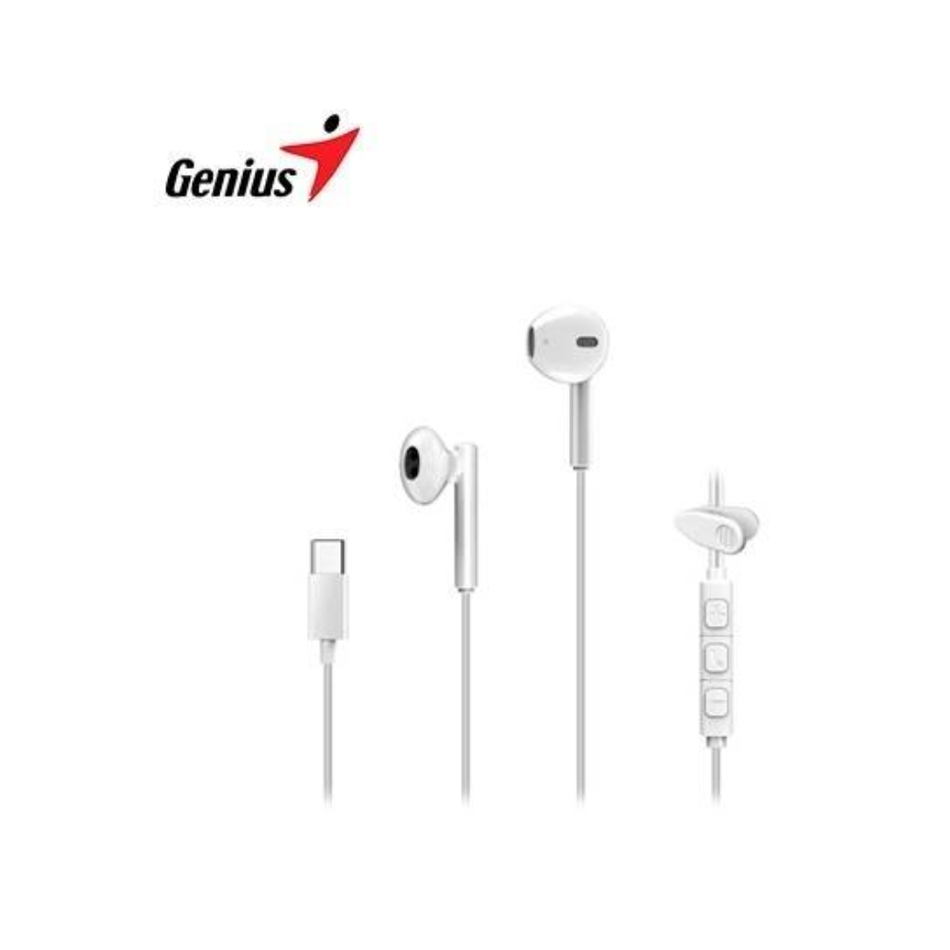 GENIUS HS-M366 AUDIFONO CON MICROFONO IN-EAR USB-C 14.2MM CLIP GIRATORIO BLANCO 31710033401