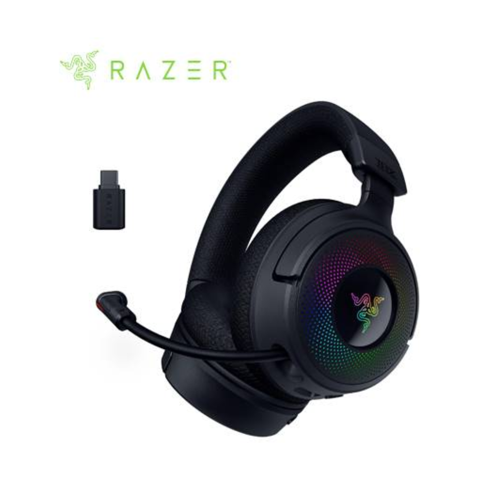 RAZER KRAKEN V4 AUDÍFONO INALÁMBRICO 70H CON MICRÓFONO BLUETOOTH USB-A ILUMINACIÓN CHROMA 9 ZONAS NEGRO RZ04-05170100-R3U1