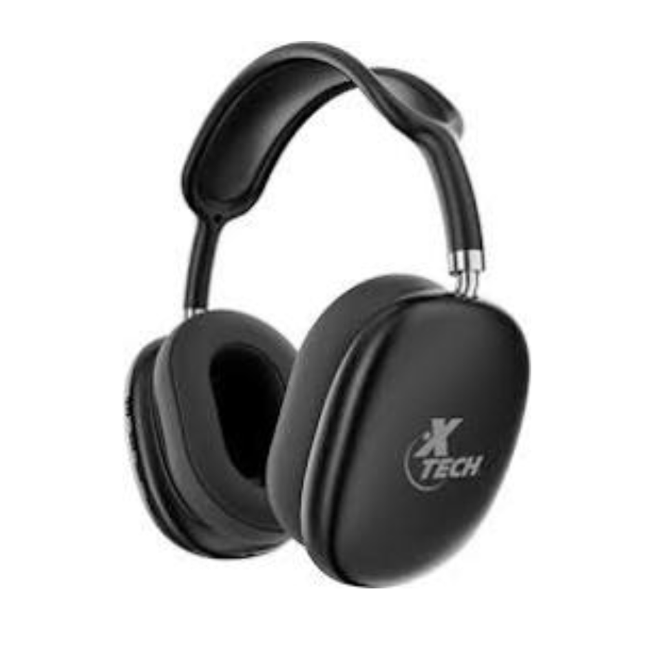 XTECH AURAX AUDÍFONO ESTÉREO INALÁMBRICO BLUETOOTH CON MICRÓFONO NEGRO (XTH-614)