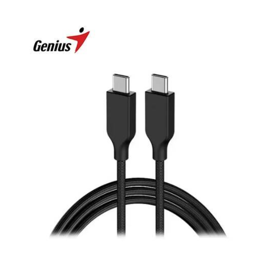 GENIUS  ACC-C2CC-3A CABLE USB-C A USB-C 100CM FAST CHARGE TRENZADO NEGRO 32590006400