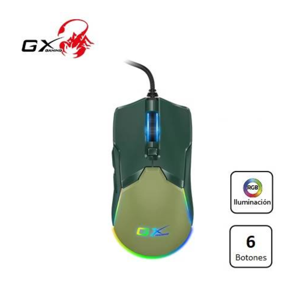 GENIUS GX SCORPION M700 MOUSE  7200 DPI 6 BOTONES PROGRAMABLES + MEMORIA INTEGRADA RGB VERDE MILITAR 31040009401