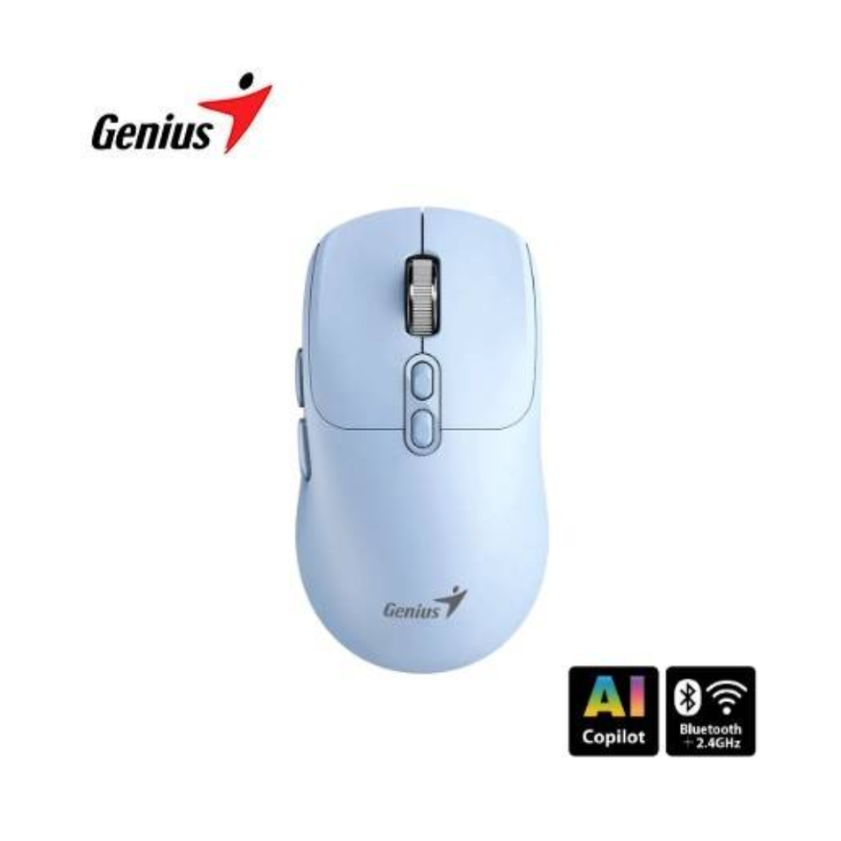 GENIUS NX-8080S MOUSE BT AI COPILOT DUAL INALÁMBRICO/BLUETOOTH SILENCIOSO 7 BOTONES AZUL 31030042402