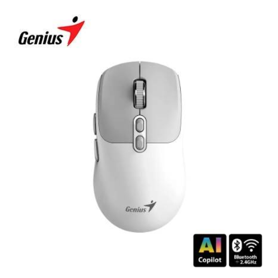 GENIUS NX-8080S MOUSE BT AI COPILOT DUAL INALÁMBRICO/BLUETOOTH SILENCIOSO 7 BOTONES BLANCO 31030042401