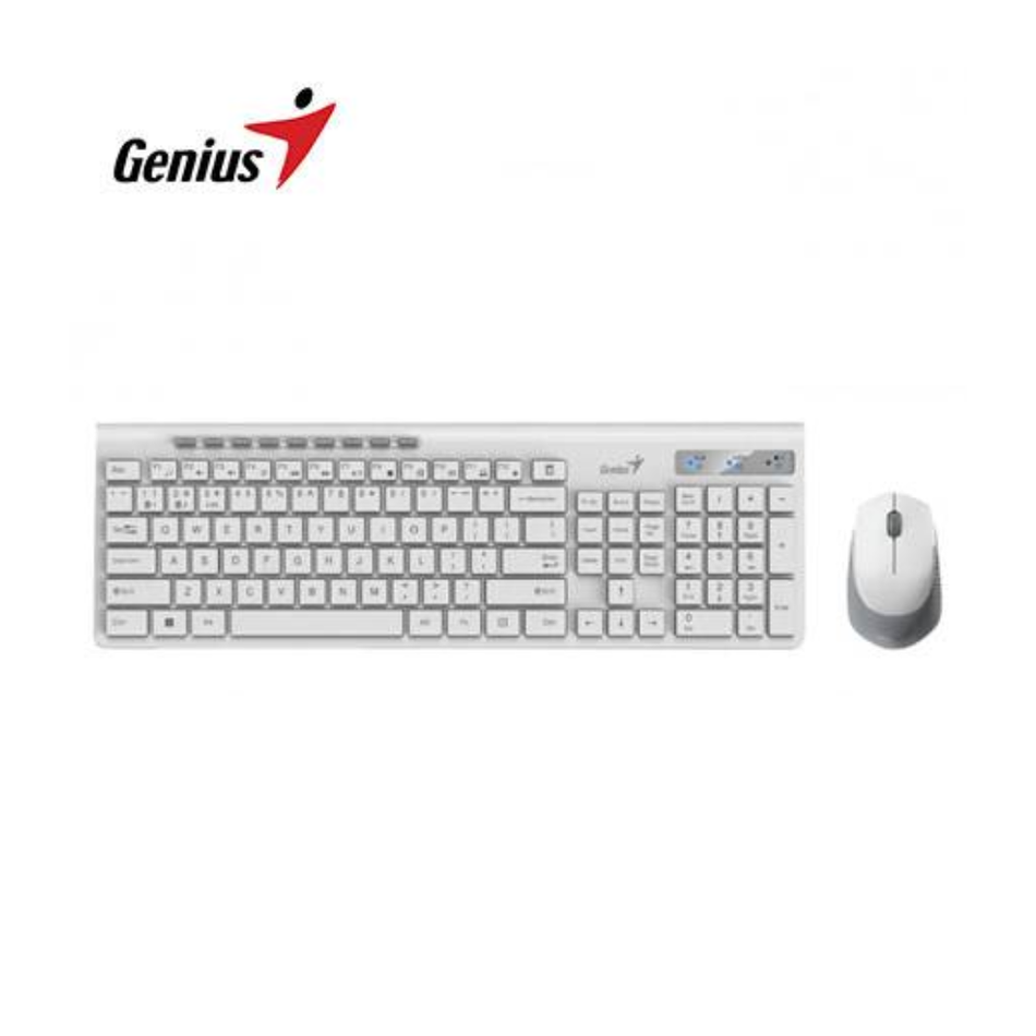 GENIUS SLIMSTAR 8230 TECLADO + MOUSE DUAL INALÁMBRICO BLUETOOTH AI COPILOT MULTIMEDIA ESPAÑOL BLANCO (31340015401)