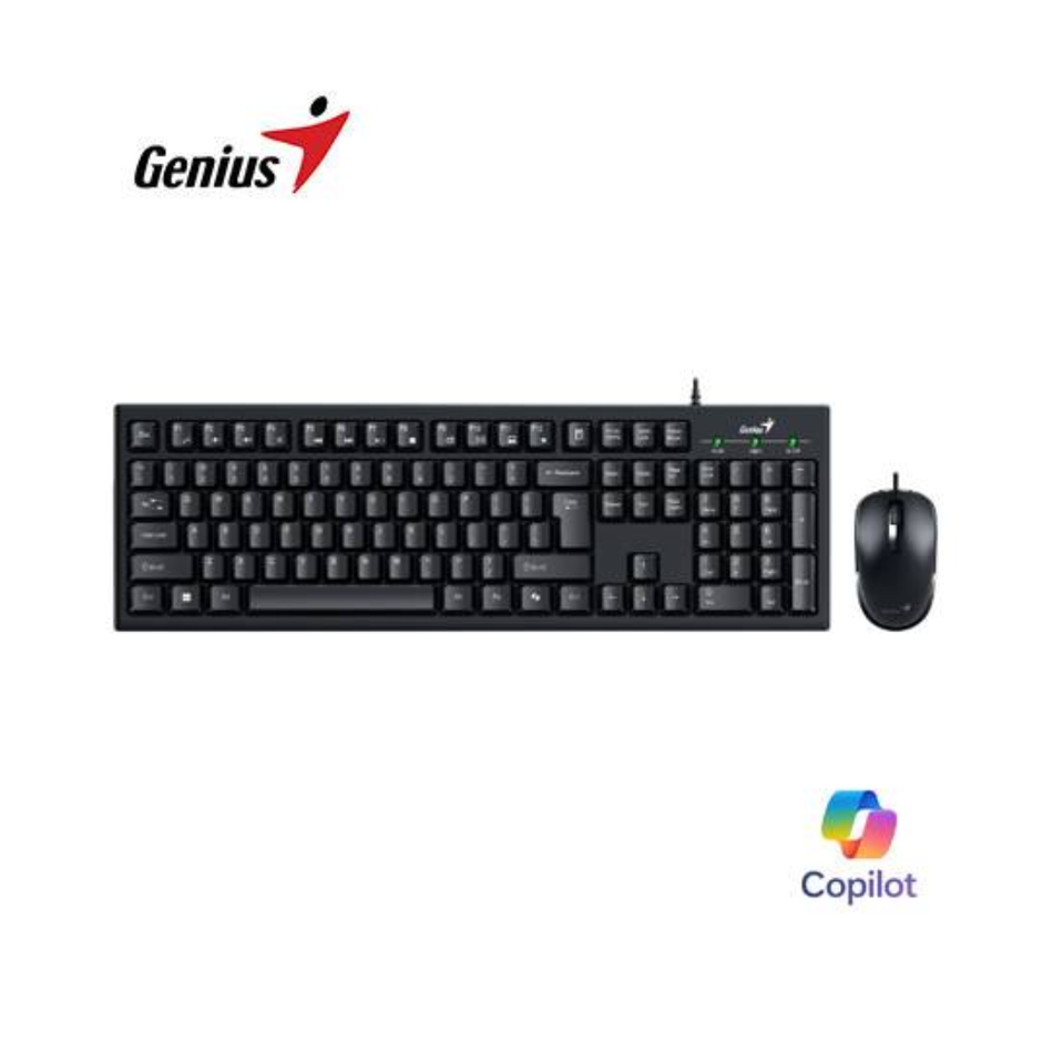 GENIUS KM-100SE  TECLADO GENIUS + MOUSE AI COPILOT USB ESPAÑOL NEGRO (31330009401)