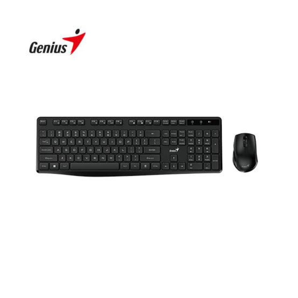 GENIUS KM-8206S TECLADO + MOUSE INALÁMBRICO AI COPILOT SILENCIOSO MULTIMEDIA ESPAÑOL NEGRO (31340017401)