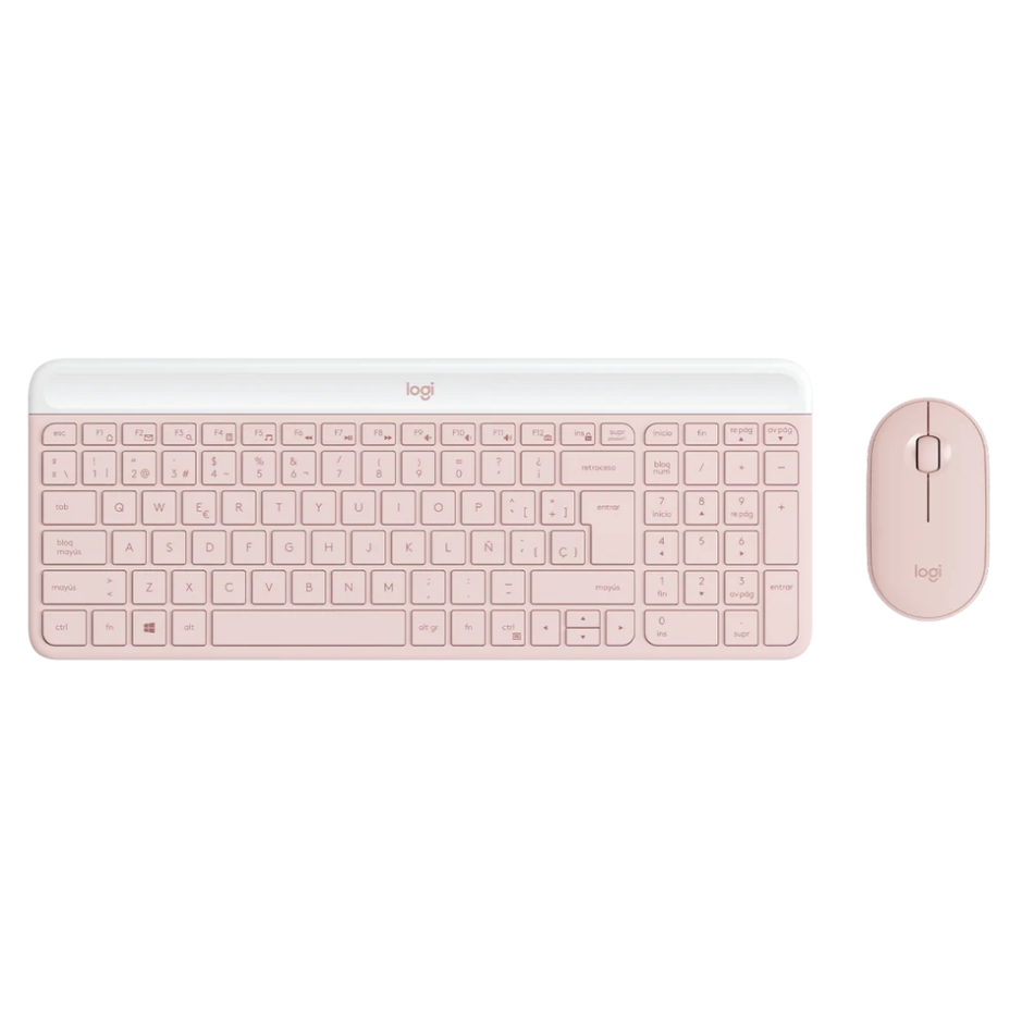 LOGITECH MK470 TECLADO + MOUSE INALÁMBRICO SLIM USB ROSADO 920-011312