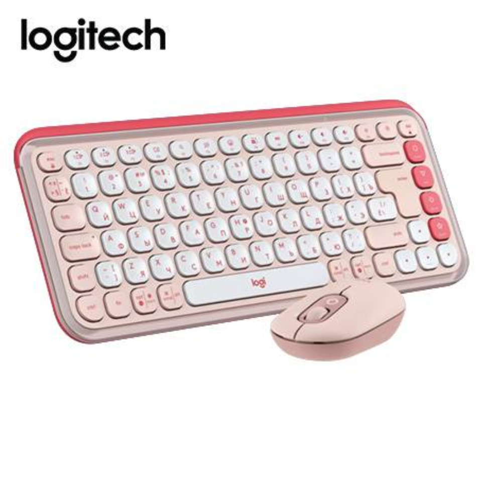LOGITECH POP ICON TECLADO + MOUSE BLUETOOTH INALÁMBRICO SP COPILOT  ROSADO (PN 920-013053)