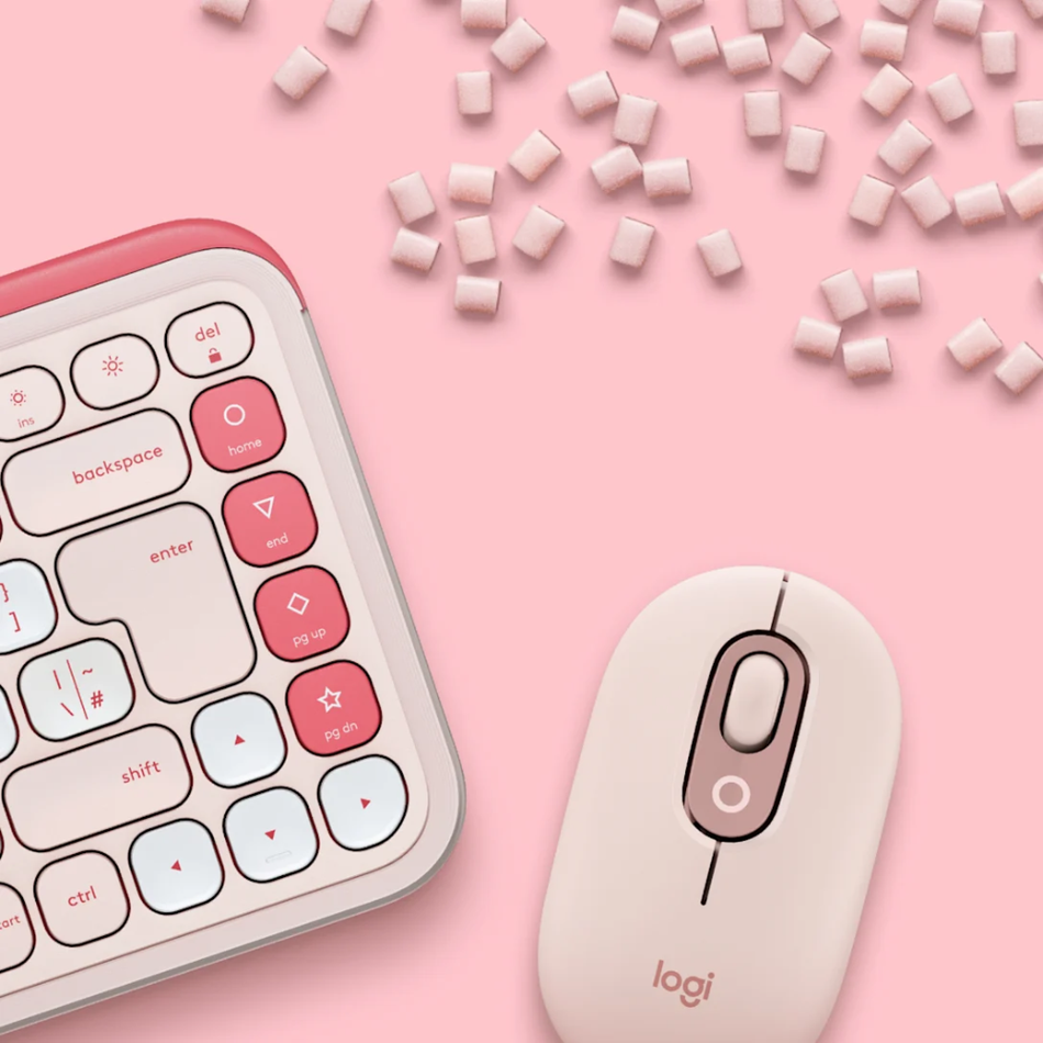 LOGITECH POP ICON TECLADO + MOUSE BLUETOOTH INALÁMBRICO SP COPILOT  ROSADO (PN 920-013053)