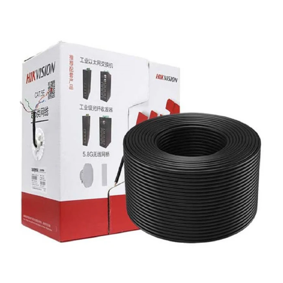 HIKVISION DS-1LN5EO-UU/E CABLE DE RED UTP CAT5E EXTERIOR NEGRO 305M