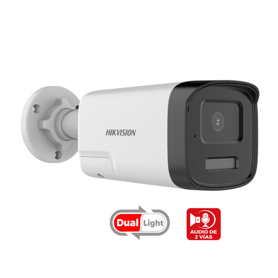 HIKVISION DS-2CE17D0T-LFS TUBO 2MP SMART HYBRID LIGHT INFRAROJO 40 MTS 2.8MM C/AUDIO