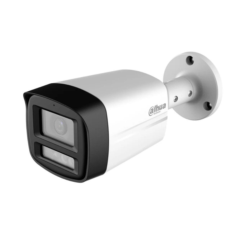 DAHUA HAC-HFW1500TLM-IL-T CAMARA TUBO EXTERIOR ILUMINACION DUAL  MIC Y PARLANTE  5MP IR/LED 40M IP67