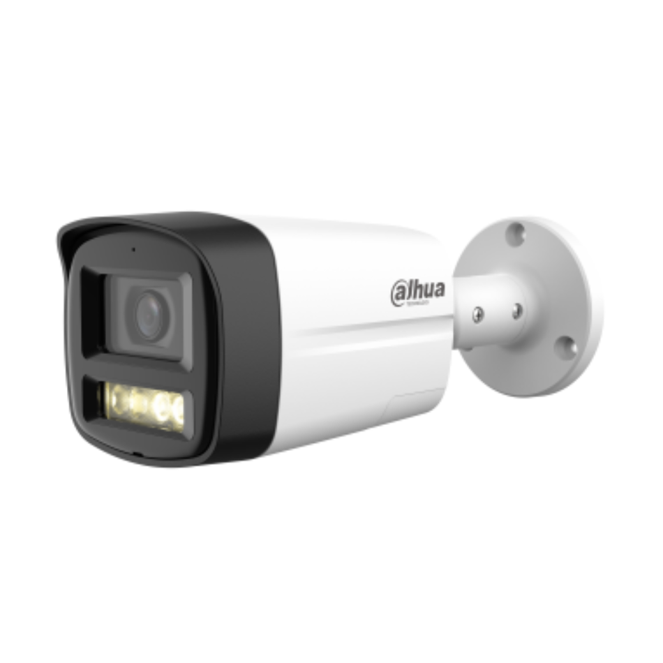 DAHUA HAC-HFW1500TLM-IL-T CAMARA TUBO EXTERIOR ILUMINACION DUAL  MIC Y PARLANTE  5MP IR/LED 40M IP67