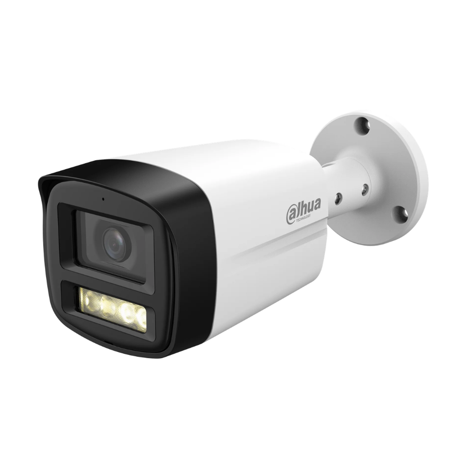 DAHUA HAC-HFW1500TLM-IL-A CAMARA TUBO EXTERIOR ILUMINACION DUAL  SUPER ADAPT 5MP  IR/LED 40M  IP67 MIC.