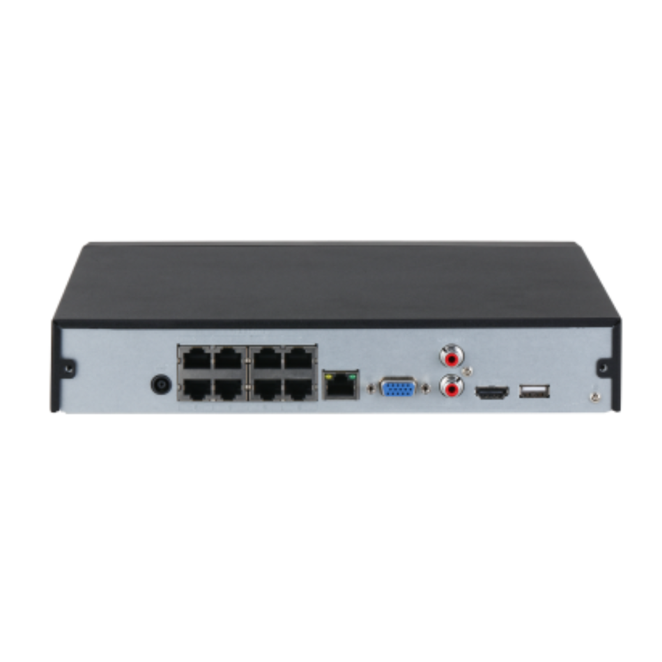 DAHUA NVR2108HS-8P-I2 NVR 8CH  Hasta 8MP  TASA Bits 80Mbps  WIZSENSE  1 HDD  P2P  ONVIF 8 P. PoE