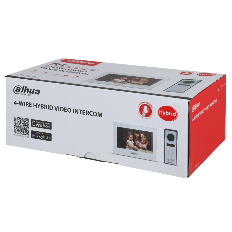 DAHUA DHI-KTH01 – Kit de Videoportero Dahua Híbrido 4 Hilos con Monitor Interior