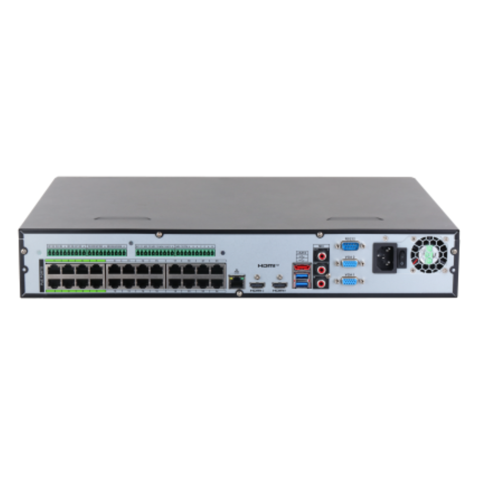 DAHUA NVR5424-24P-EI  NVR 24CH AI Hasta 32MP  384Mbps  4 HDD  P2P WIZSENSE  ONVIF  24 puertos PoE