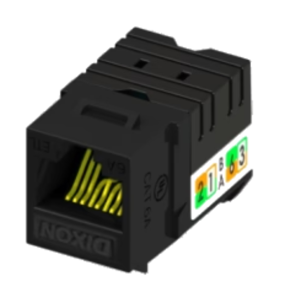 DIXON KJ38-C6A-US/BKN JACK 90° CAT. 6A DE PONCHEO NEGRO