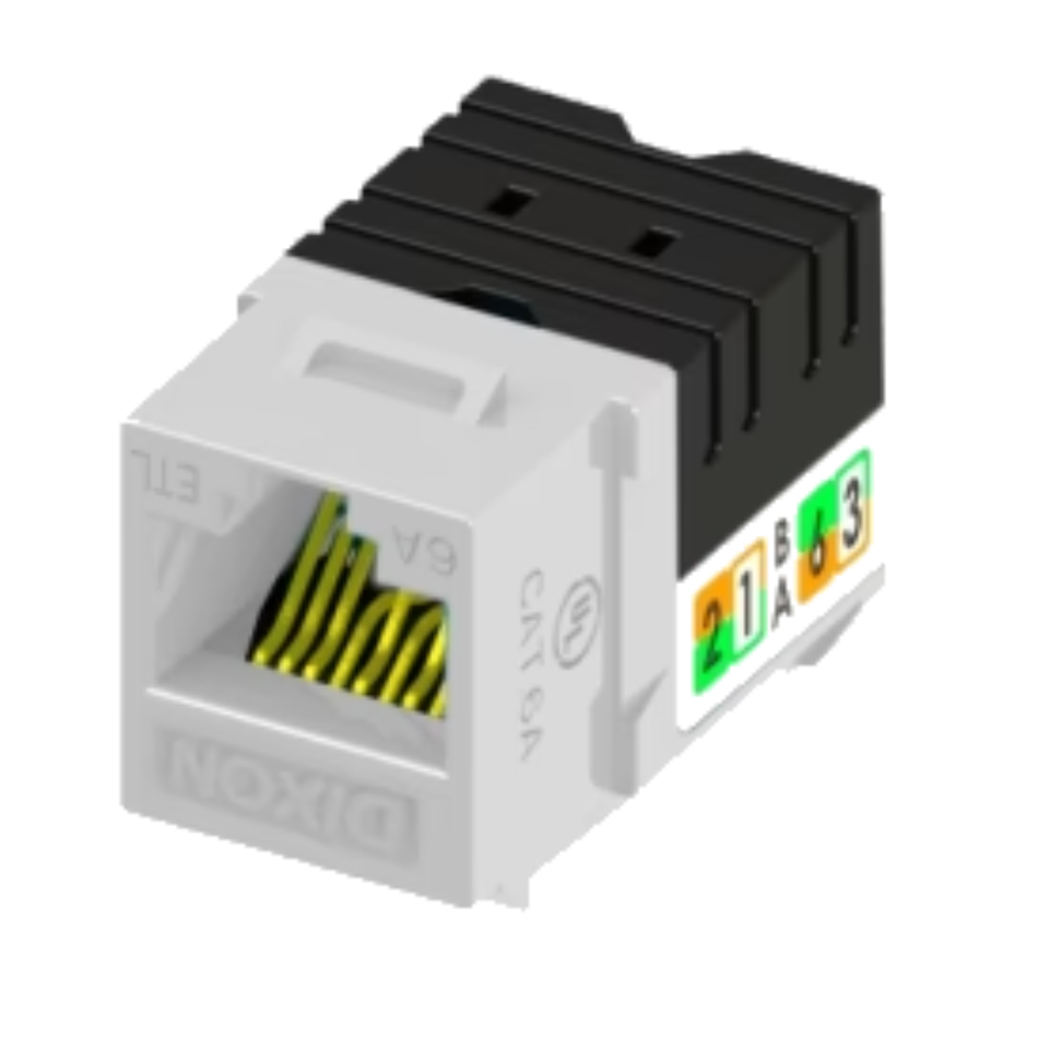 DIXON KJ38-C6A-US/WHN JACK 90° CAT. 6A DE PONCHEO BLANCO