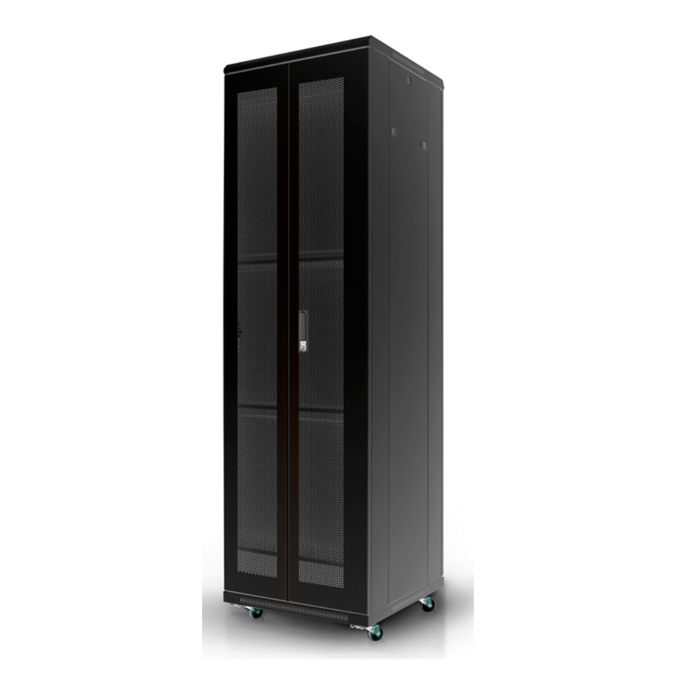 DIXON DXA.8042.FFA Gabinete de PISO, 42RU (Ancho 0.80 x Prof. 1.00), Puerta Delantera y Posterior Doble Microperforada Max. 800 KG