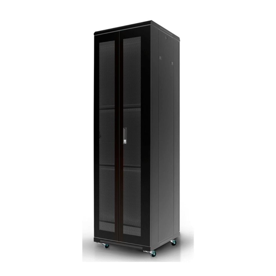 DIXON DXA.8142.FFA Gabinete de PISO, 42RU (Ancho 0.80 x Prof. 1.10), Puerta Delantera y Posterior Doble Microperforada  Max. 800 KG