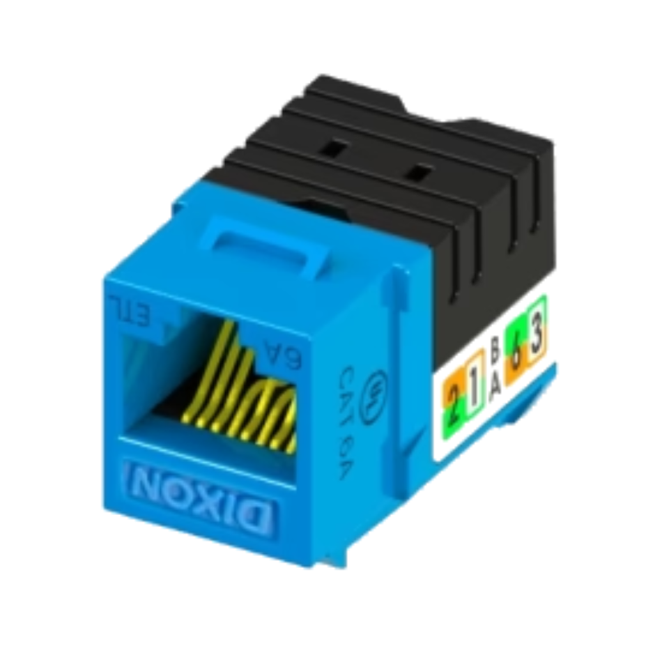 DIXON KJ38-C6A-US/BLN JACK 90° CAT. 6A DE PONCHEO AZUL