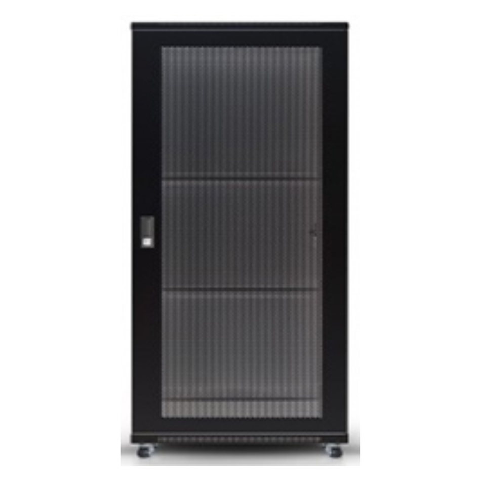 DIXON DXA.6827.EFA Gabinete de PISO, 27RU (Ancho 0.60 x Prof. 0.80), Puerta Delantera Microperforada y Posterior Doble Microperforada Max. 800 KG