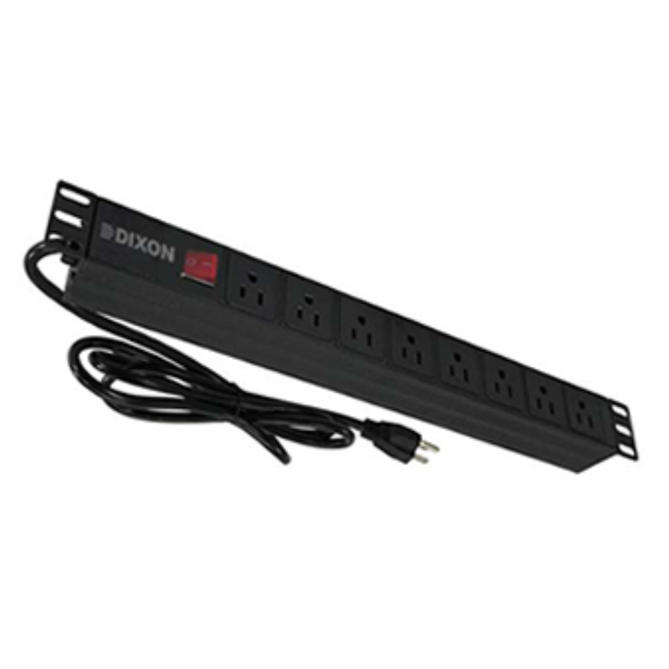 DIXON DXPU.8CRCAA  PDU de 8 tomas planas con toma a tierra de 15A