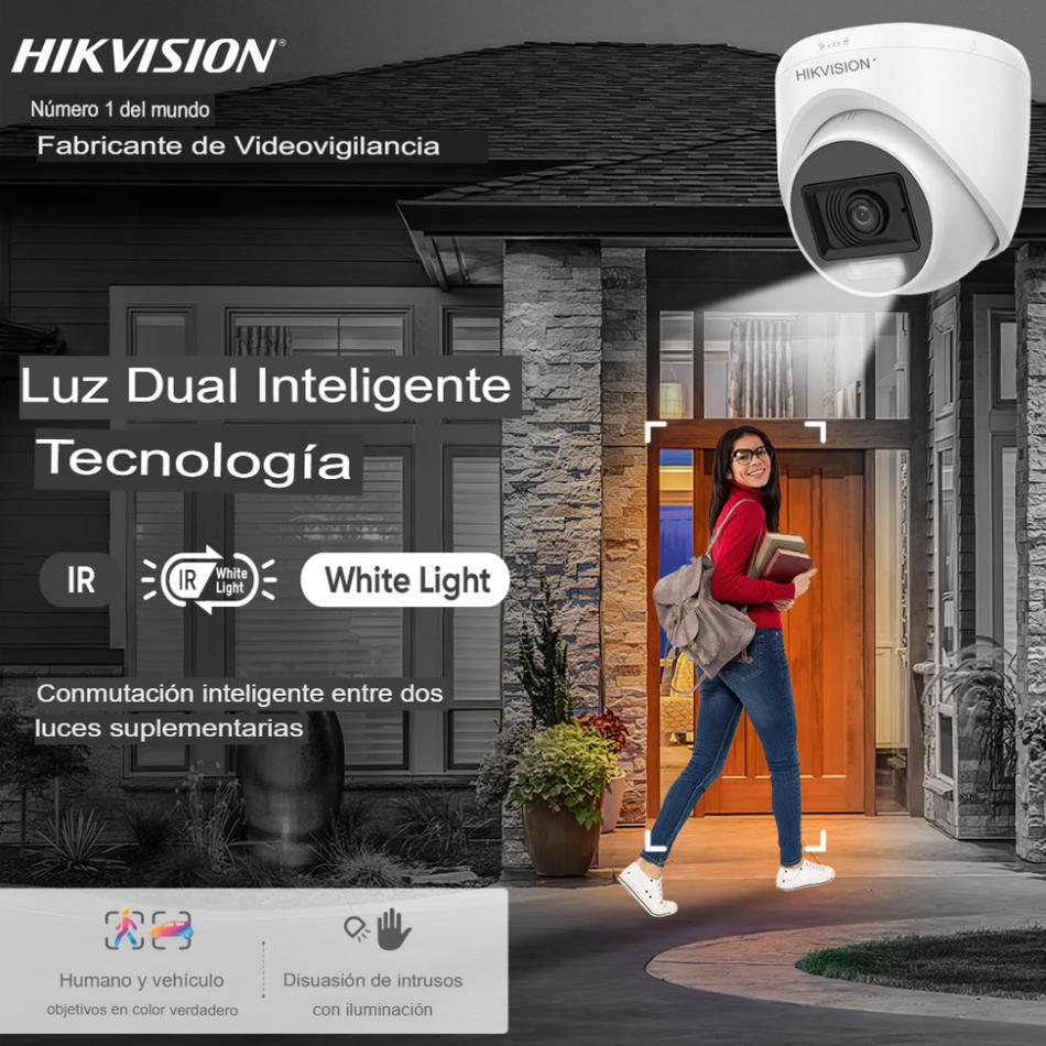 HIKVISION DS-2CE70D0T-PTLTS CÁMARA DE SEGURIDAD 2MP PT LENTE FIJO IR25 AUDIO 2 VÍAS