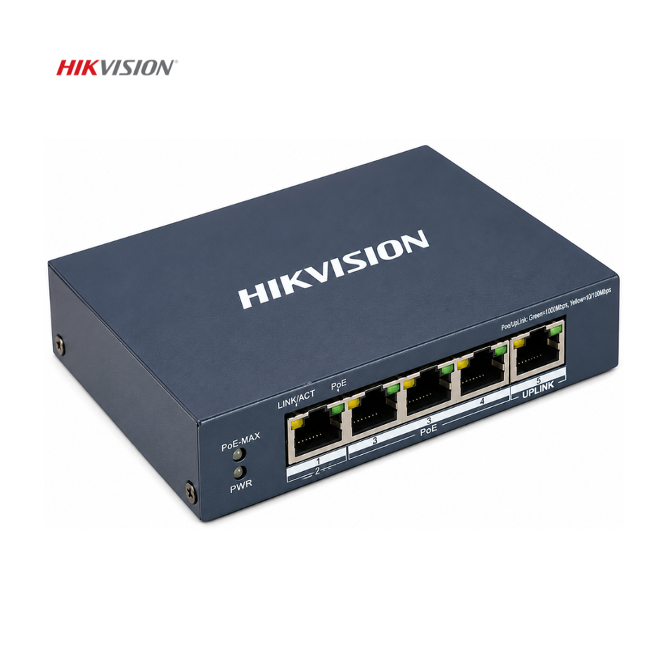 HIKVISION DS-3E1505P-EI/M SWITCH ADMINISTRABLE POE 4 PUERTOS GIGABIT 1UPLINK 45W