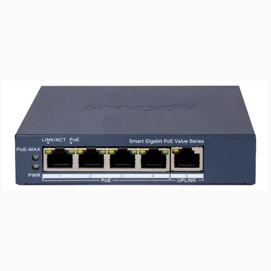 HIKVISION DS-3E1505P-EI/M SWITCH ADMINISTRABLE POE 4 PUERTOS GIGABIT 1UPLINK 45W