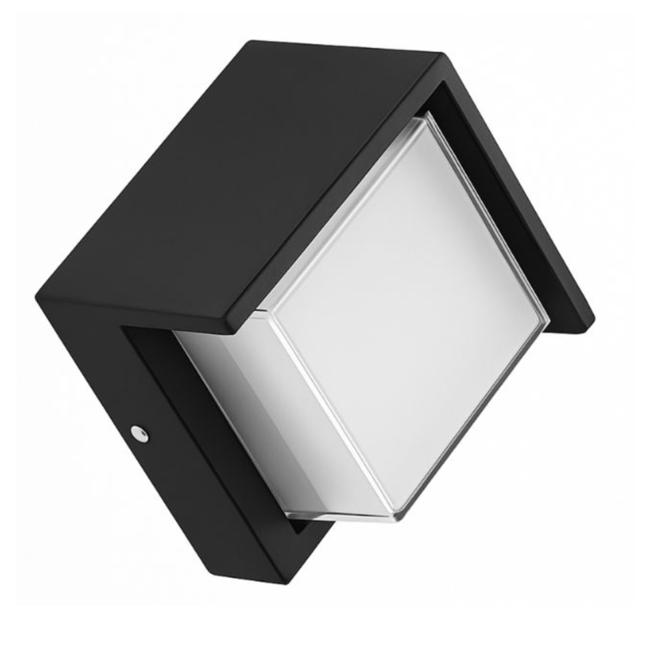 DIXON APL004-12W  APLIQUE NEGRO CUADRADO 12W  LUZ CALIDA