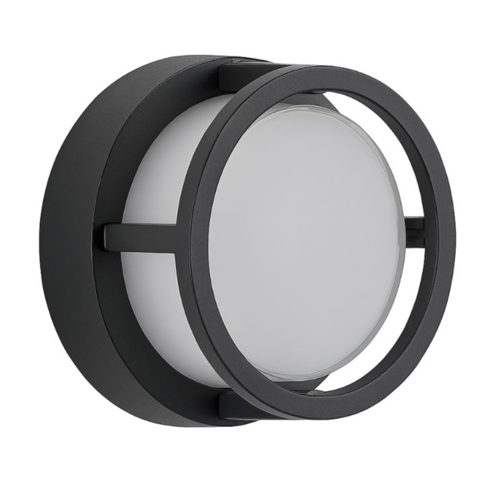 DIXON APL006-15W APLIQUE REDONDO NEGRO 15W LUZ CALIDA