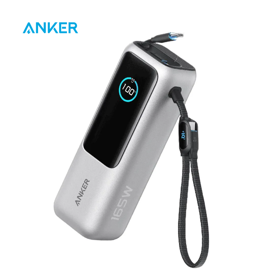 POWER BANK ANKER A1695H41 25000MAH 165W CON CABLE RETRÁCTIL Y PANTALLA INTELIGENTE