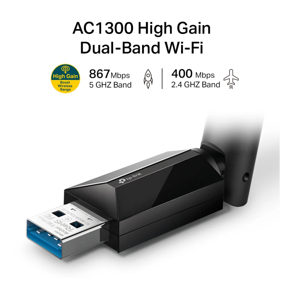 TP-LINK ARCHER T3U PLUS WiFi5 AC1300 Adaptador USB Doble Banda