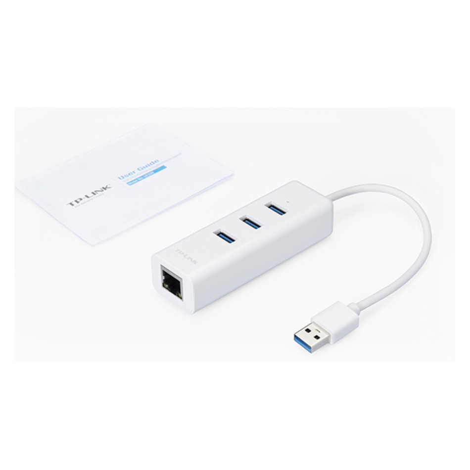 TP-LINK UE330 Adaptador USB 2 en 1 con Hub de 3 Puertos USB 3.0 y Adaptador Ethernet Gigabit
