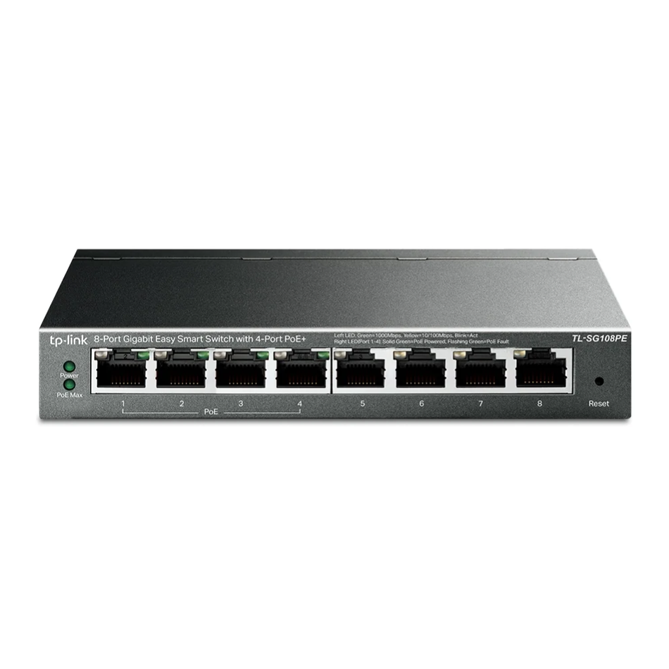 TP-LINK TL-SG108PE EASY SMART SWITCH GIGABIT DE 8 PUERTOS CON 4 PUERTOS PoE, 55W