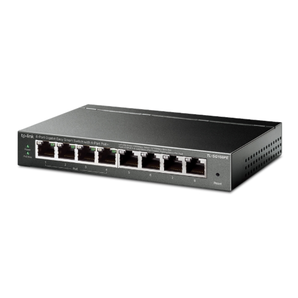 TP-LINK TL-SG108PE EASY SMART SWITCH GIGABIT DE 8 PUERTOS CON 4 PUERTOS PoE, 55W