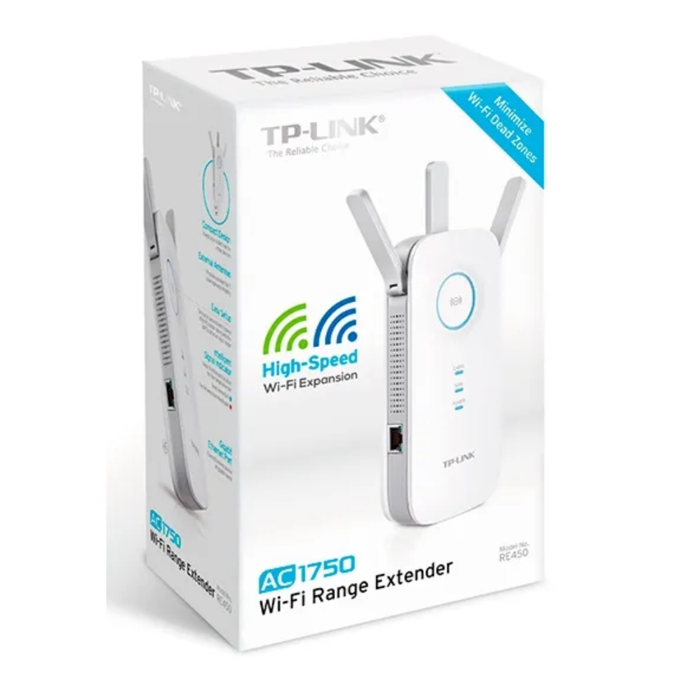 TP-LINK RE450 REPETIDOR DE SEÑAL EXTENSOR AC1750 3 ANT EXT 1 PUERTO F.E.