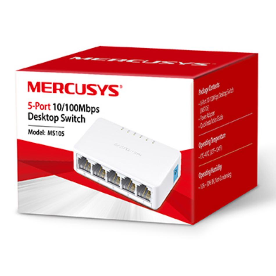 MERCUSYS MS105 SWITCH DE MESA 5 PUERTOS 10/100MBPS